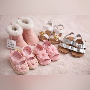 Baby Girls Pink and Silver Shoe Bundle - Assorted Styles